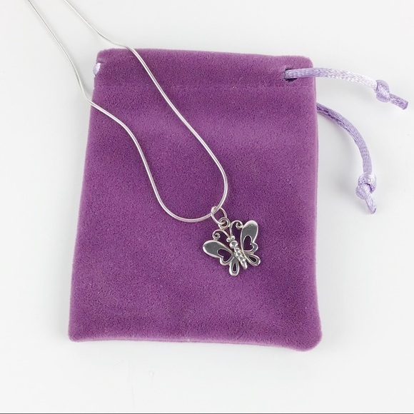 925 Sterling Silver Butterfly Necklace - Picture 2 of 8